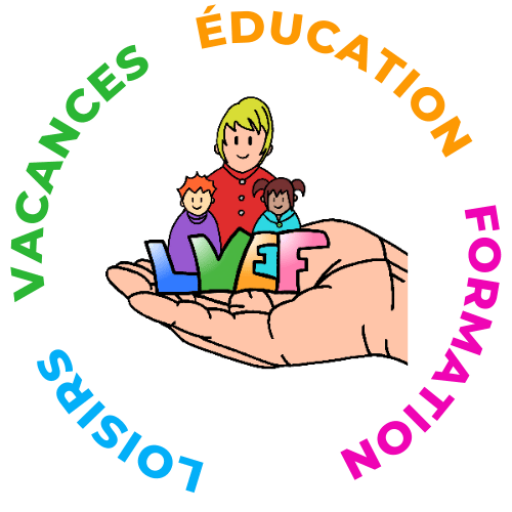 logo lvef avec les déclinaisons loisirs vacances éducation et formation 